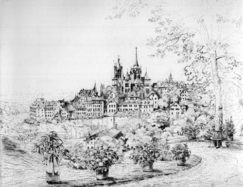 Lausanne, dessin de Felix Mendelssohn